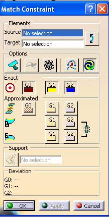 CATIA Match constraint
