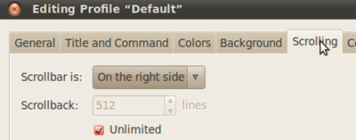 GNOME terminal infinite scroll