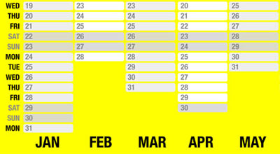 coloring scheme Year Planner 2011