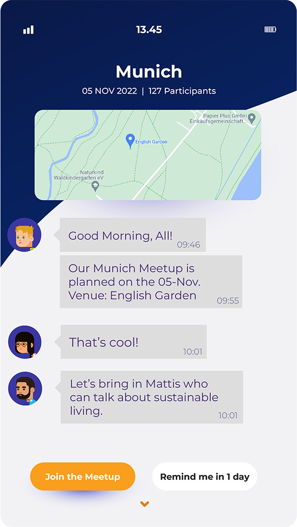 Kurzgesagt mobile app community page showing chats.