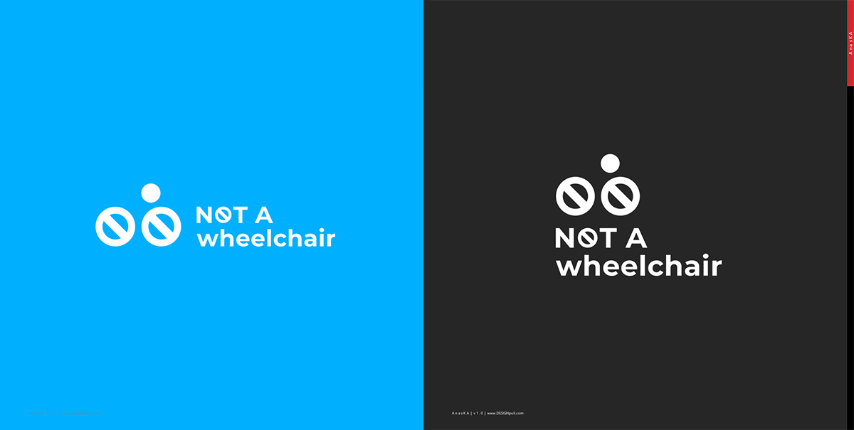 Linear and stacked versions of the redesigned 'NOT A Wheelchair' logo