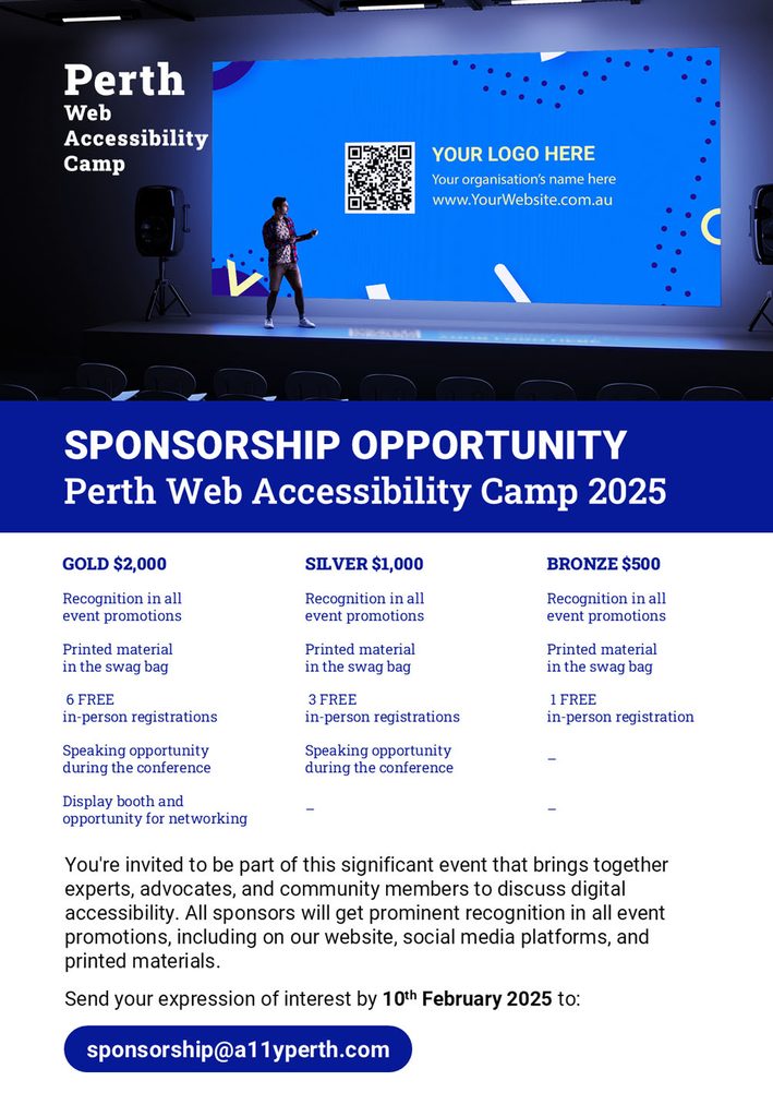 Poster showing sponsorship tiers on offer