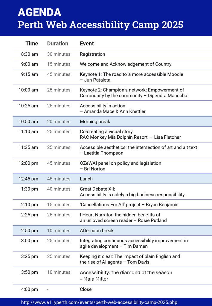 Page 2 of PWAC 2025 Agenda