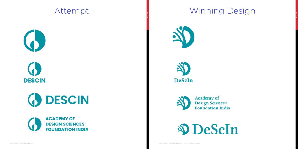 Logo design for DeScIn -- attempt 1 vs winning design