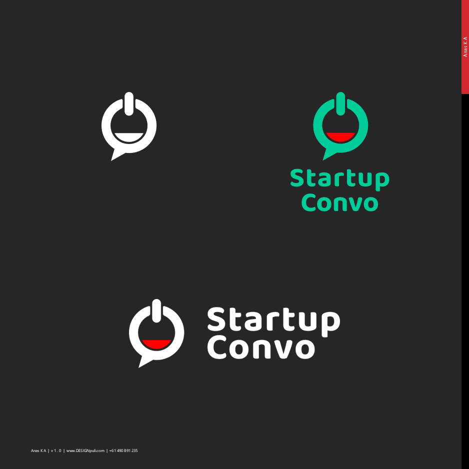 Startup Convo logo displayed on a dark background.