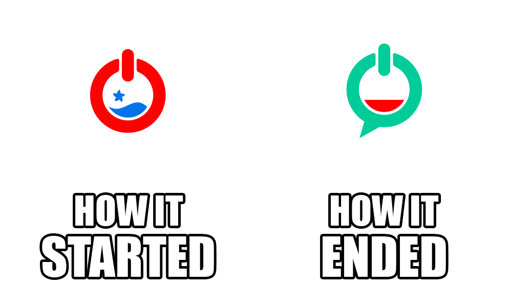 Comparison between the first and final versions of the Startup Convo logo.